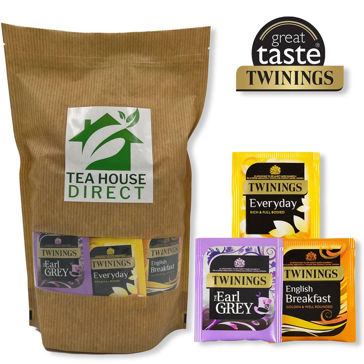 Twinings Tea Trio Flavours Everyday Classic, Earl Grey & English Breakfast Perfect Balanced Blend Biodegradable Vegan Free 100% Black Tea for Every Occassion - 360 Sachets