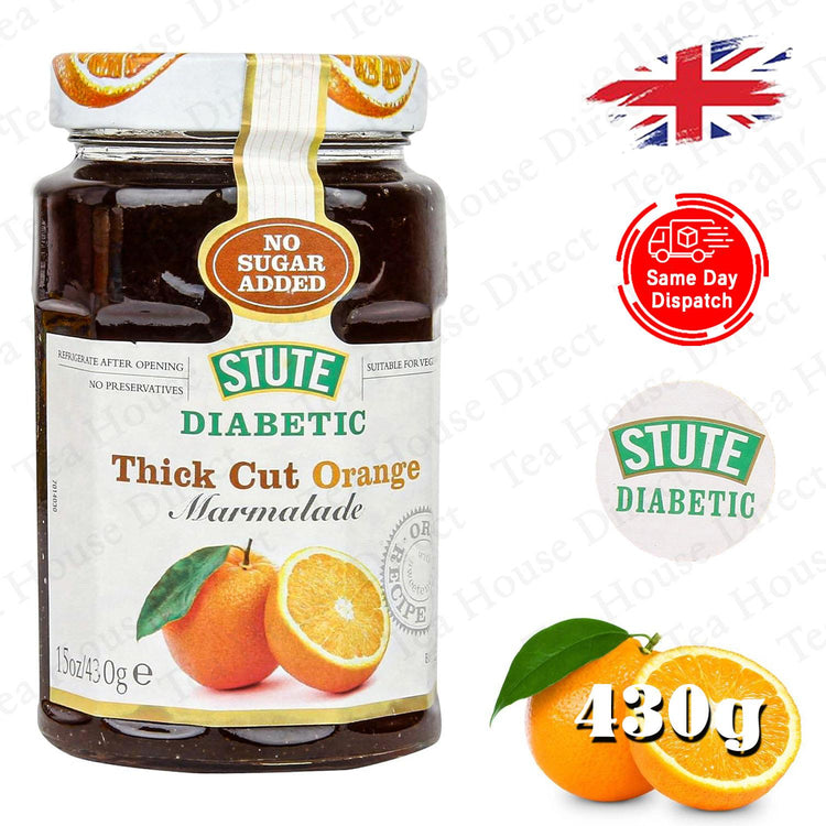 STUTE Diabetic Thick Cut Orange Marmalade No Sugar Added 430g X - Pack of 1