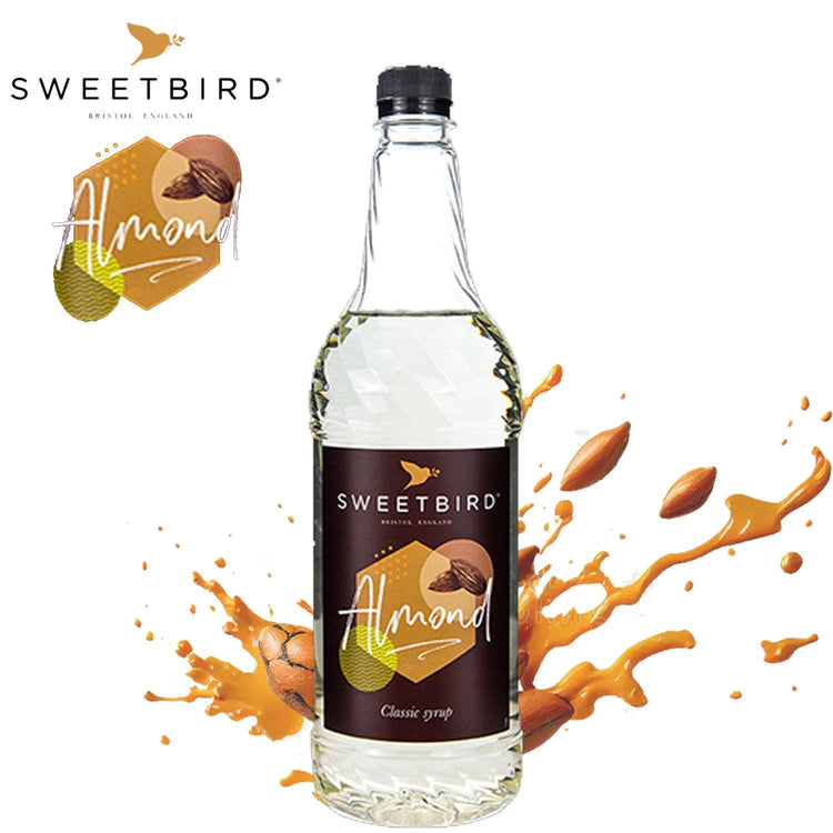 Sweetbird Almond Syrup 1 Ltr Sweet and Savoury Nuttiness Vegan Syrup Pack of 6
