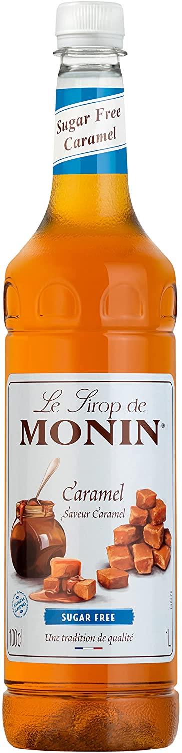 MONIN Premium Caramel Sugar Free Syrup 1L (Pack of 2)