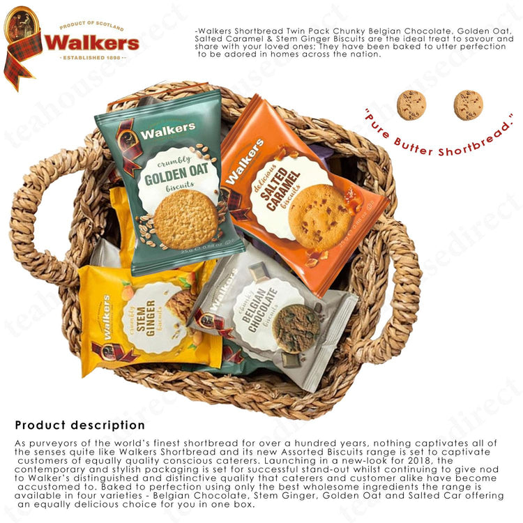Border Biscuits Gift Set Hamper with Various Flavours | Nescafe Gold Caramel Latte | 10 Lotus Biscoff | Walkers Shortbread Round with Different Flavours Biscuits | Luxury Blue Hamper Gift Set