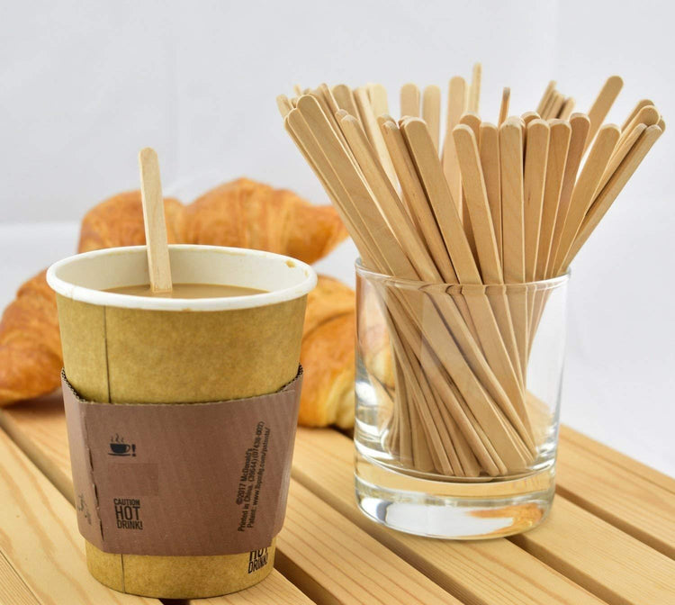 Wooden Stirrers for Coffee & Tea Biodegradable Sticks HotDrink x300 -140mm/5.5"