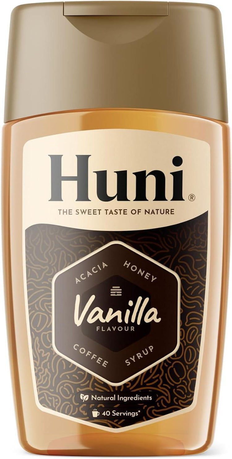 Huni Natural Coffee Syrup Classic Vanilla Slightly Floral Acacia Honey 200ml X 4