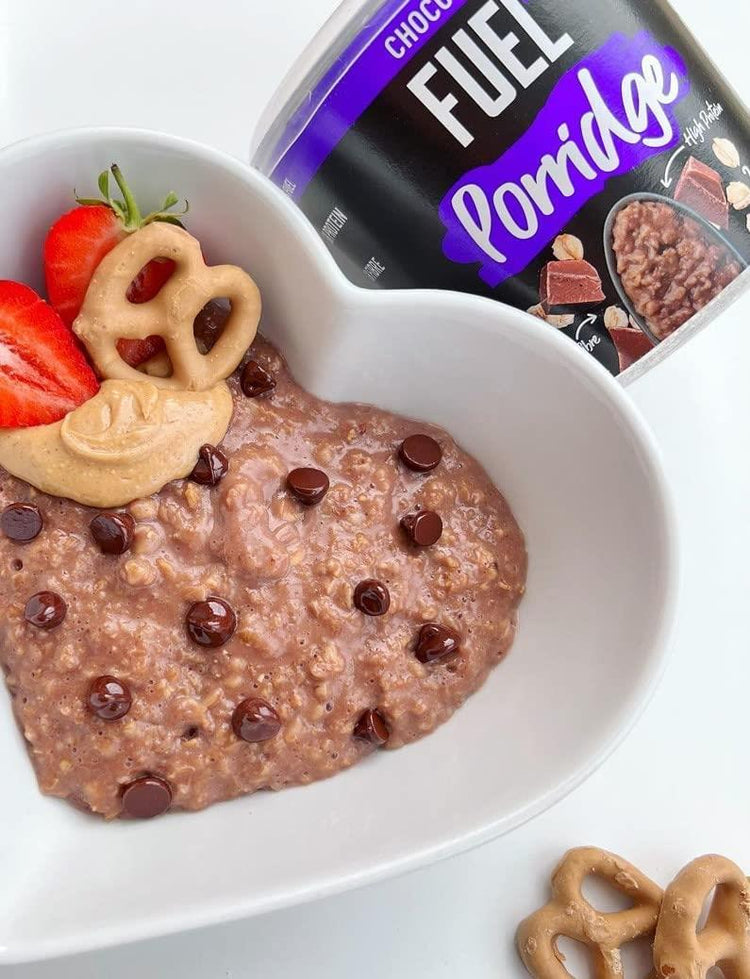 FUEL10K Porridge Pots, Chocolate Flavour - 1x70g -High Protein Morning Breakfast