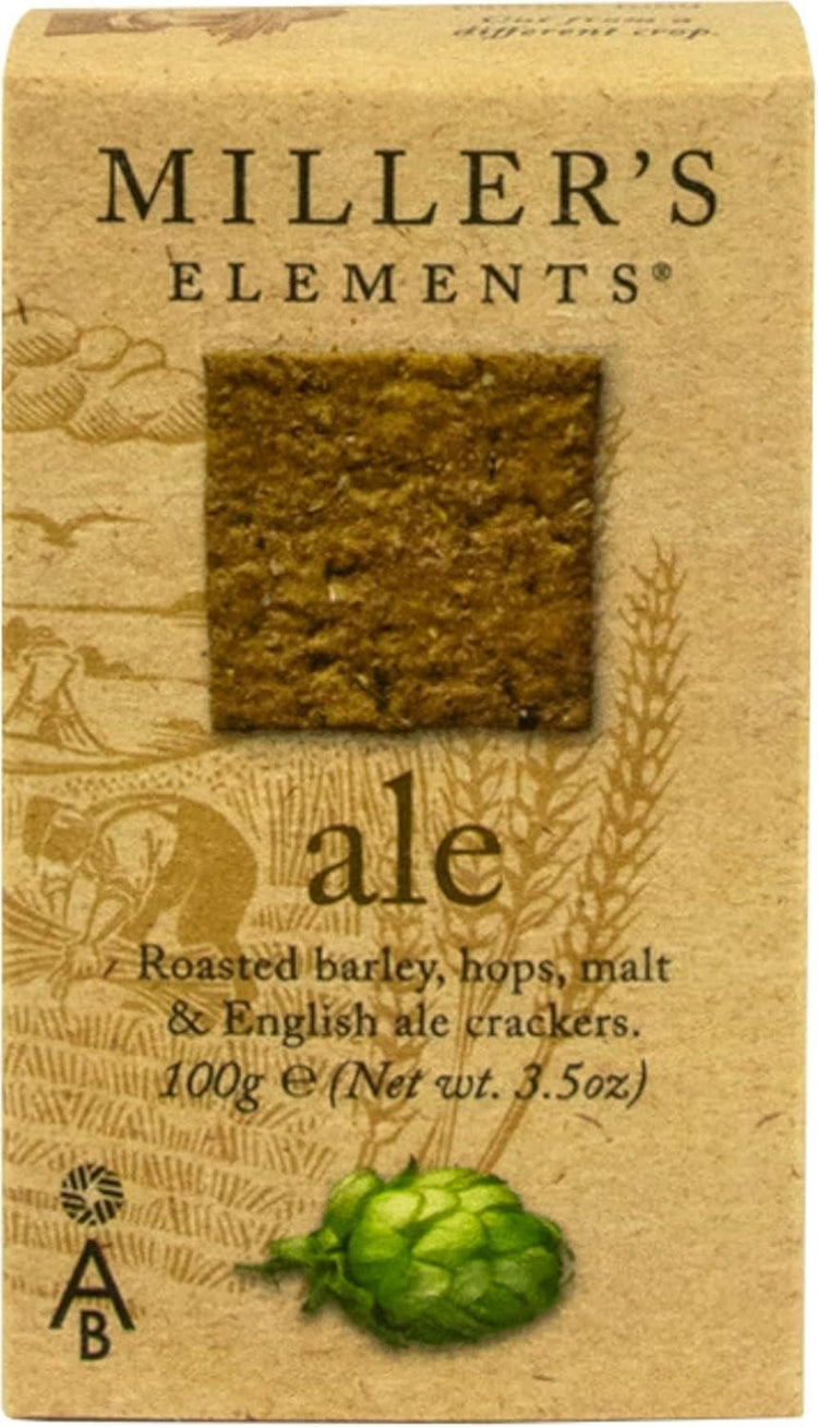 Artisan Miller's Elements Ale Crackers Roastecd Barley, Mlat & English 100g X 2