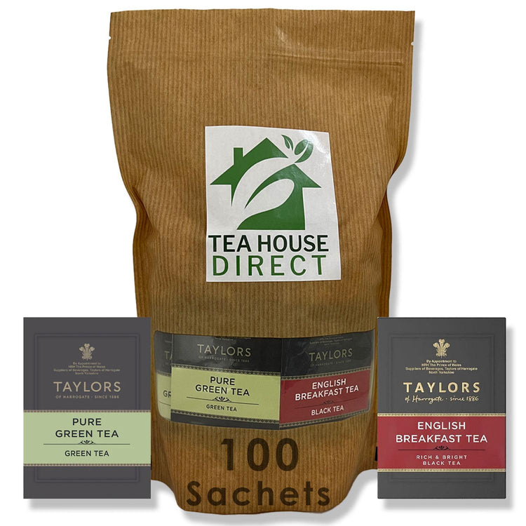 Pure Green and English Breakfast Tea Malty and Slightly Sweet Fragrance Perfect for Tea Enthusiasts Variety of Flavors - 100 Sachets