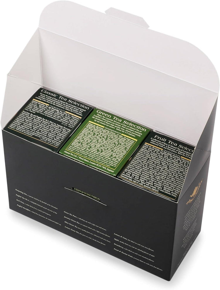 Ahmad Tea Twelve Teas Selection Pack 60 Foil Wrapped Teabags Sachets 12 Flavours