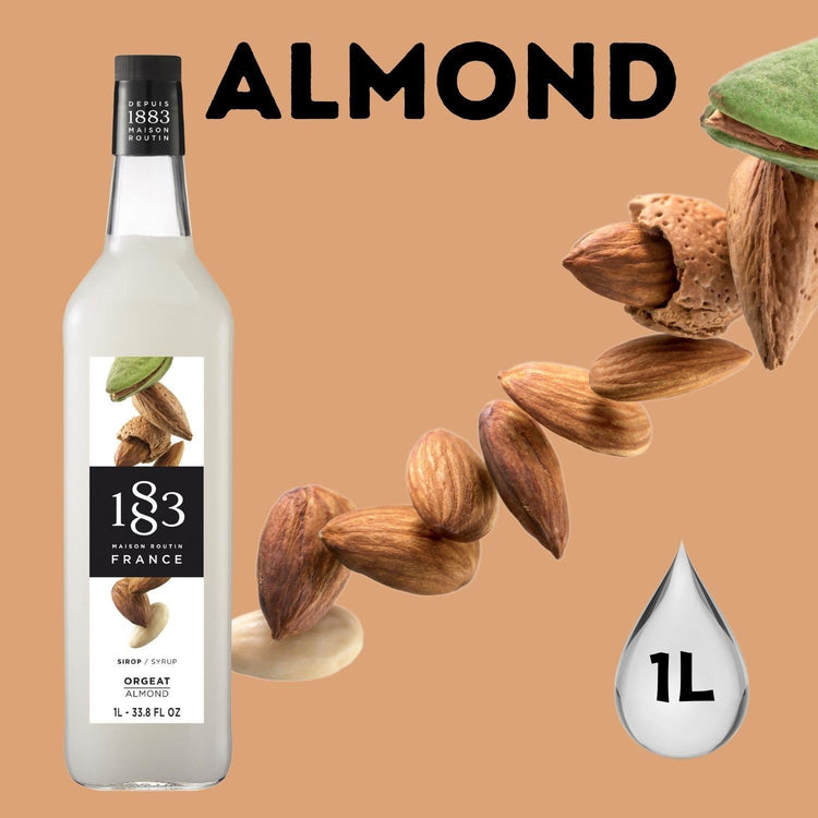 1883 Maison Routin Premium Almond 1Ltr Syrup Pack of 5