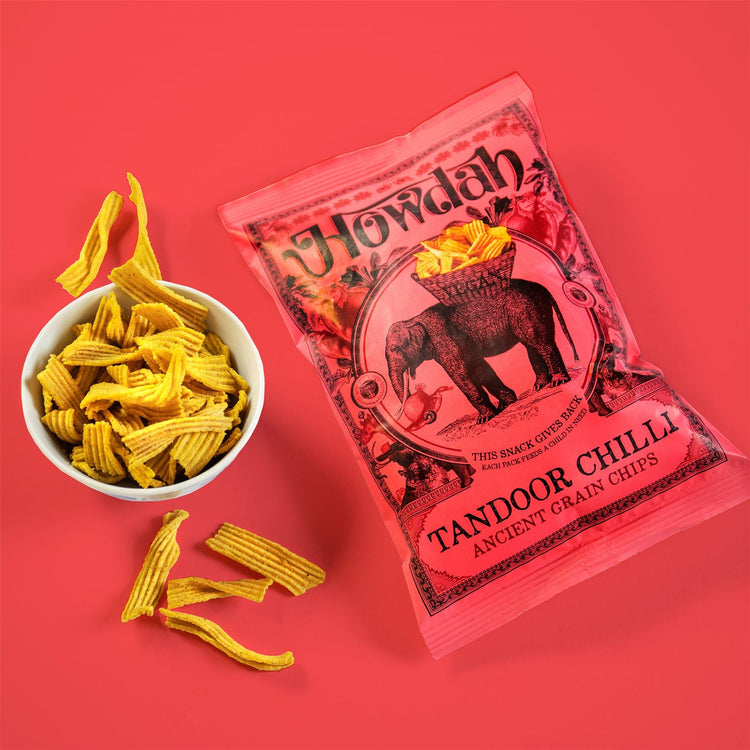 Howdah Tandoor Chilli Chips 130g Smoky, Savory and Spicy Red Chili Powder Snacks