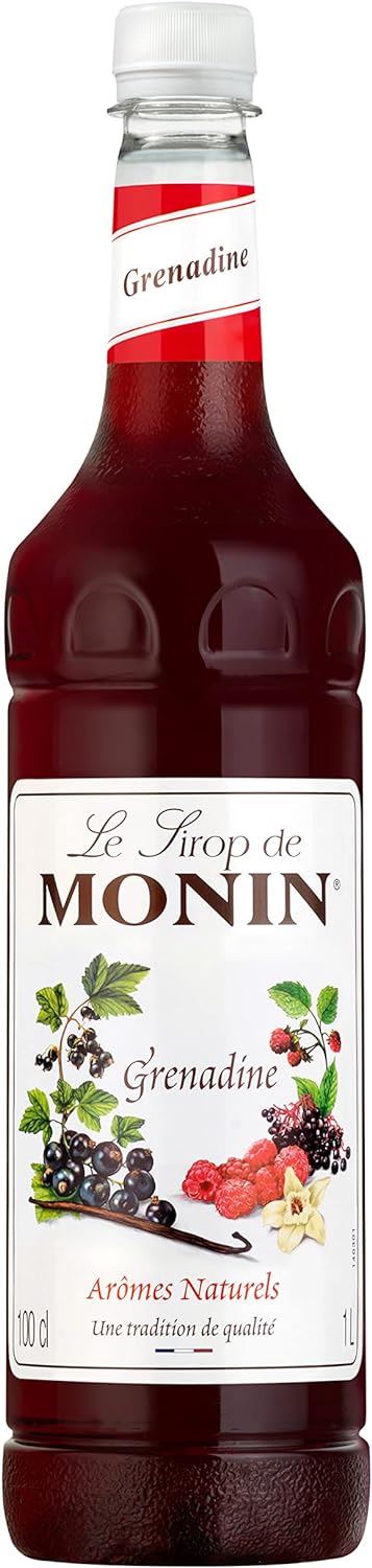 MONIN Premium Grenadine Syrup 1L for Coffee and Cocktails 4 Packs Colourings