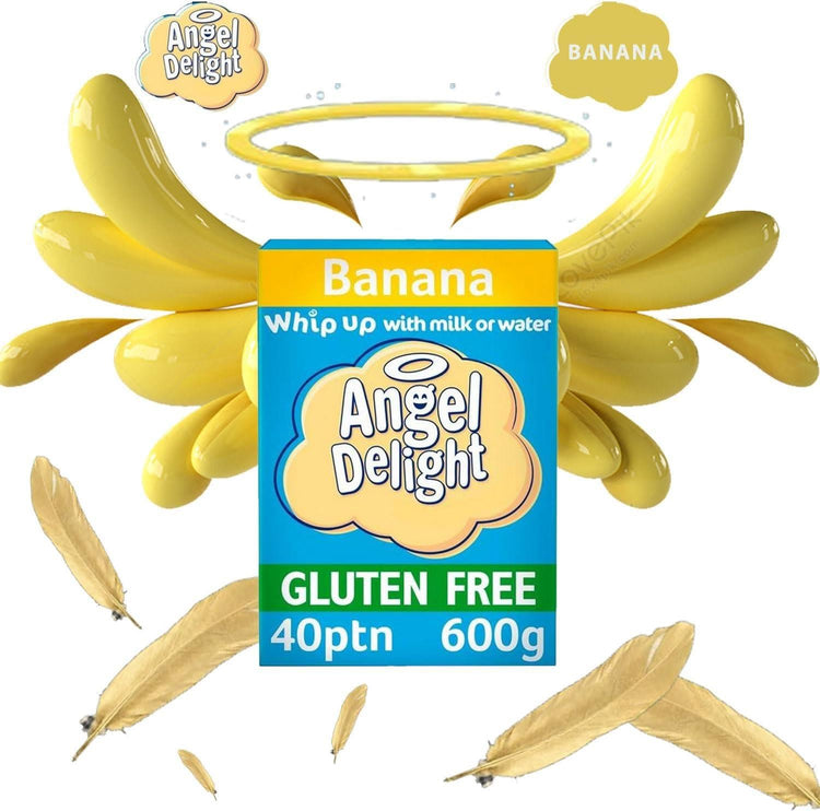 Angel Delight Banana Flavour Dessert Mix Light & Luscious Gluten Free 600g X 4
