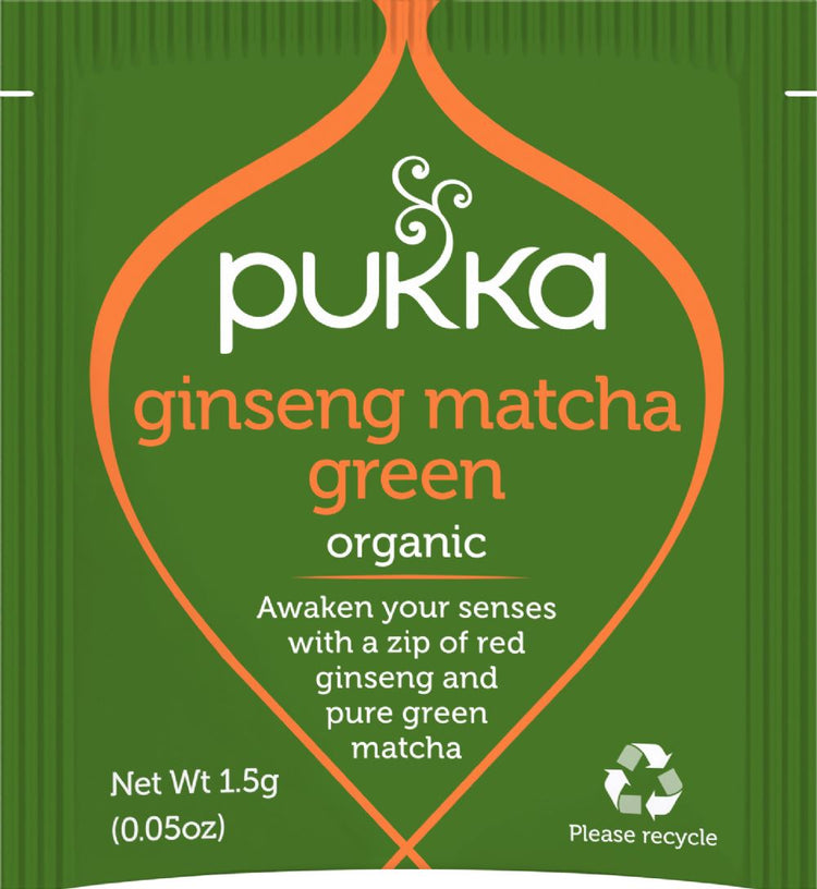 Pukka Herbal Organic Teas Tea Sachets - Ginseng Matcha Green (80 Sachets)