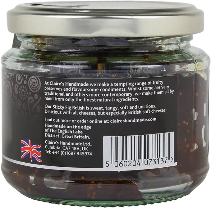 Claire's Handmade Sticky Fig Relish Superb with Soft Cheese Delicious  200g X 1