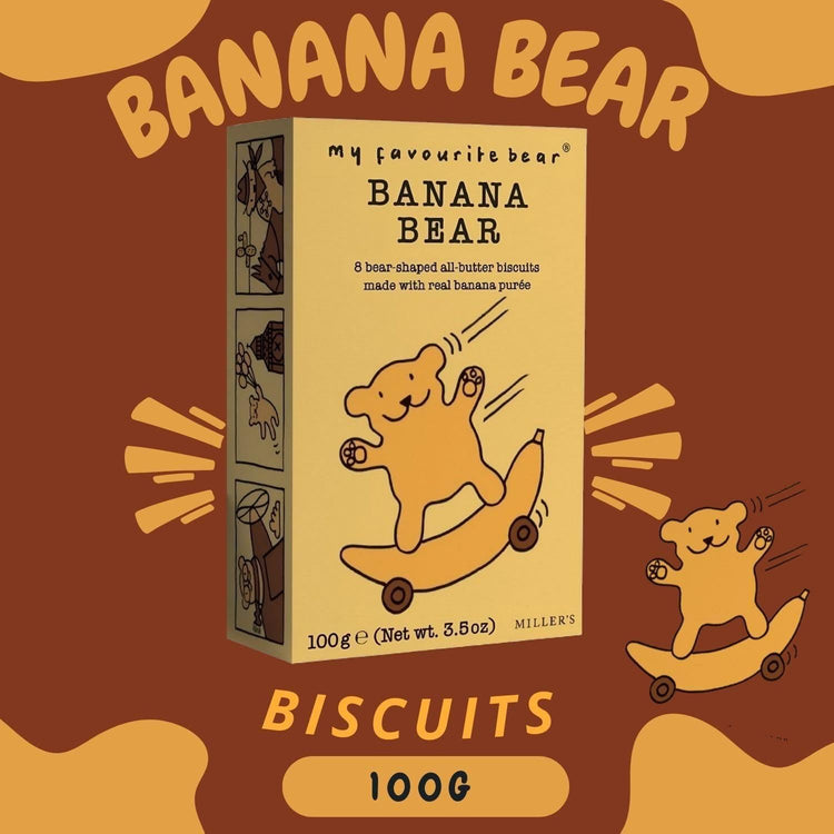 Artisan My Favourite Banana Bear Biscuits Made with Real Banana Puree 100g X 5