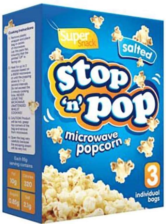 Stop 'N' Pop Sweet, Butter & Salted Super Snack Microwave Popcorn Box of 1 to 6