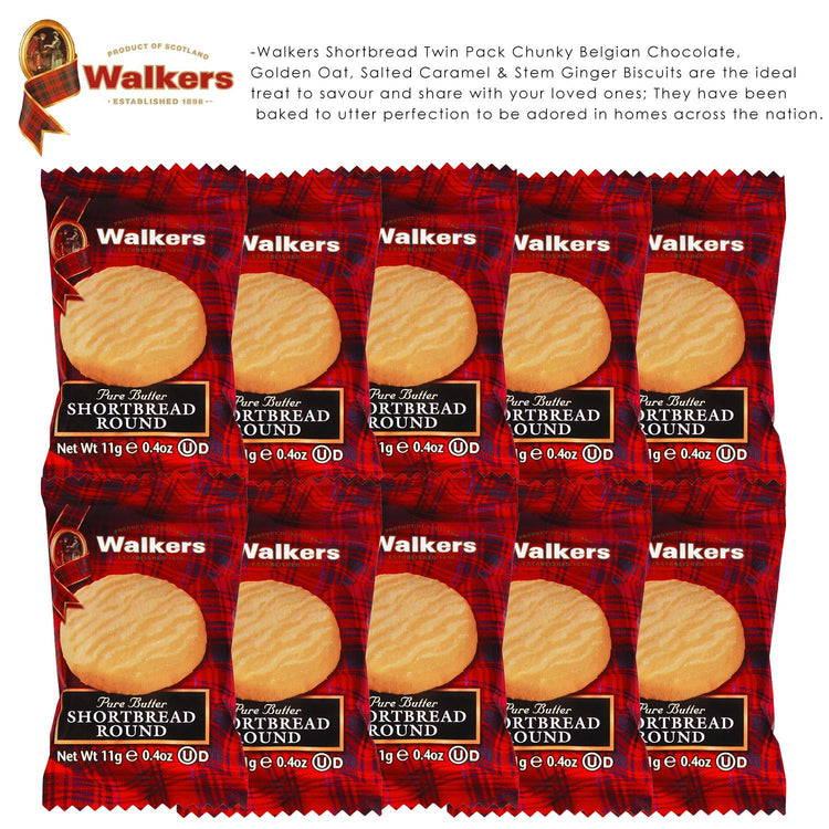 Walkers Biscuits - Golden, Salted Caramel, Belgian, Stem Ginger | Walkers Shortbread Rounds x10 | Bonne Strawberry & Orange Marmalade Jam each 2| Williamson Tea Duchess Grey (50-Sachets) - Gift Hamper