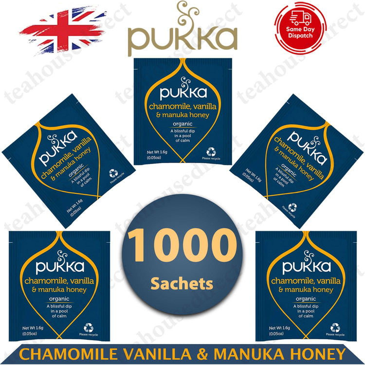 Pukka Herbal Organic Teas Tea Sachet - Chamomile,Vanilla & Manuka (1000 Sachets)