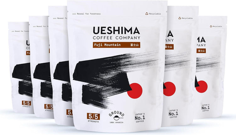 Ueshima Fuji Mountain Ground Coffee Our Dark Roasted Blend Coffee 250g Pack of 6