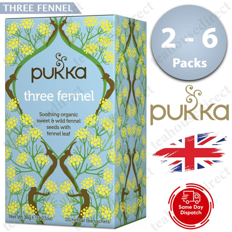 Pukka Herbal Organic Teas Tea Sachets - Three Fennel Flavour