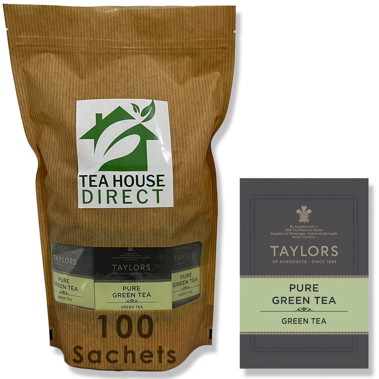 Taylors of Harrogate Pure and Unadulterated Green Tea Premium Unblended and Refreshing Convenient and Pure Flavor - 100 Sachets