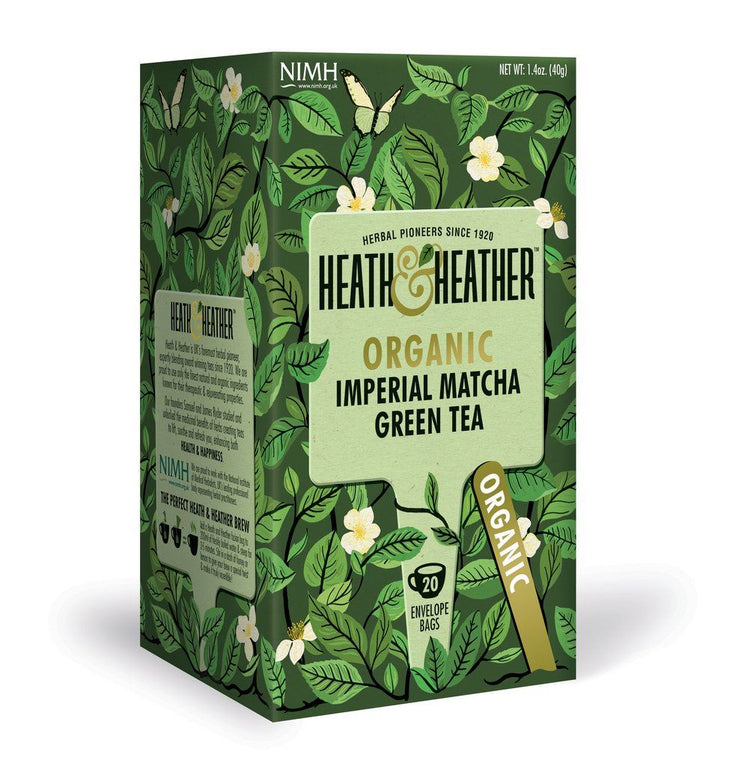 6X Heath & Heather Herbal Organic Teas Tea Sachets - Imperial Matcha Flavour