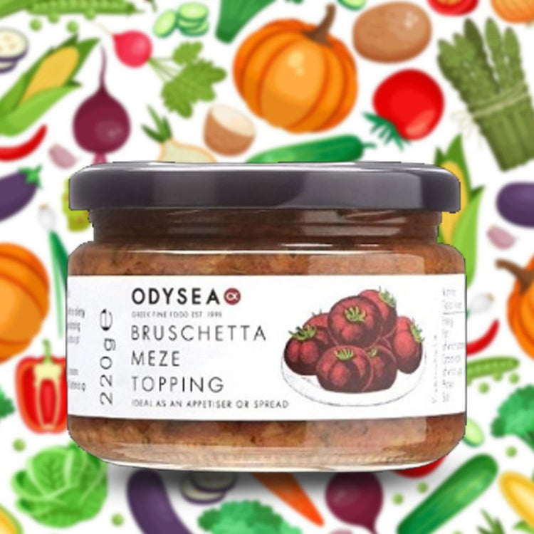 Odysea Brushshetta Meze Topping Ideal as an Appetiser or Spread & Tasty 220g X 3