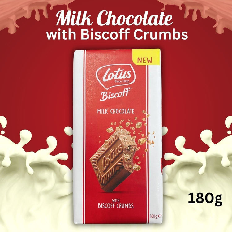 Lotus Biscoff Milk Chocolate with Biscoff Crumbs Delicious Flavour 180g X 2