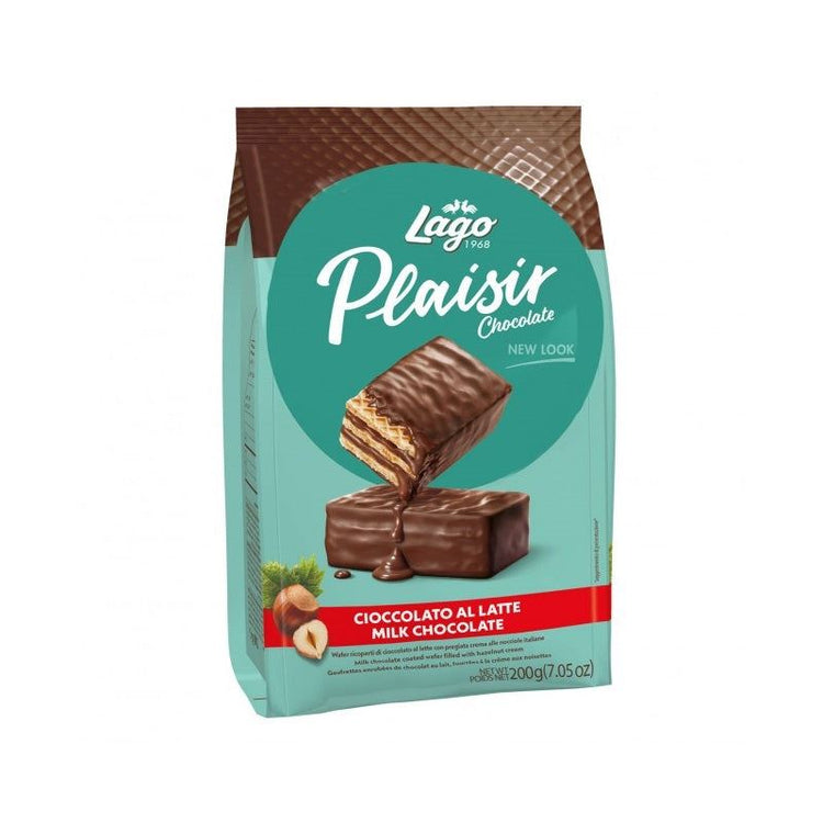 Lago Party Wafers Plaisir Choc-Coated 200g Milk Chocolate Coated Wafer Filled x4