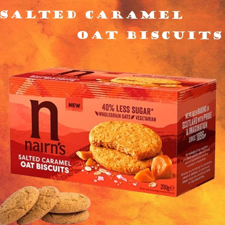 Nairn's Salted Caramel Oat Biscuits Made with Wholegrain Oats Delicious 200g x 1