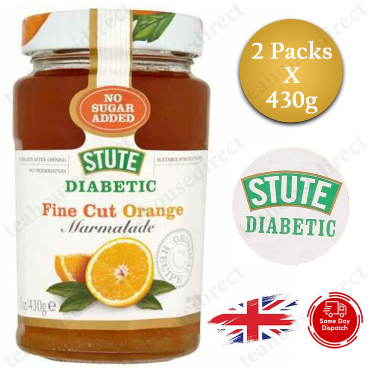 Stute No Added Sugar Diabetic Fine Cut Marmalade (430g) - Pack of 2
