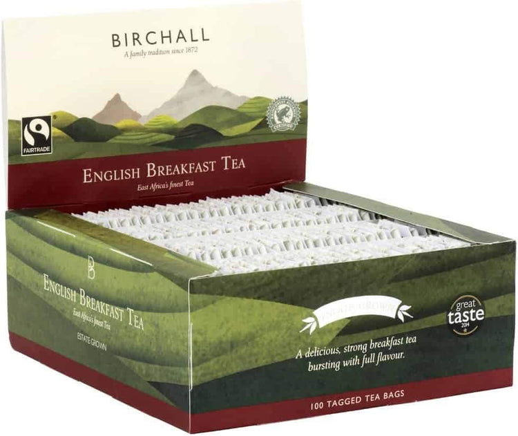 Birchall Fairtrade English Breakfast String & Tagged Tea Bags (300 Tea Bags)