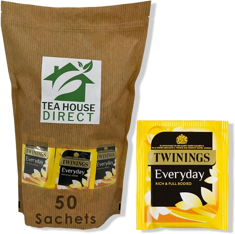 Twinings Everyday Classic Blend Rich and Full Bodied Perfect Brew for any Occassion Medium Caffeine No added Salt Sugar and Artificial Color Free - Pack of 50 Sachets