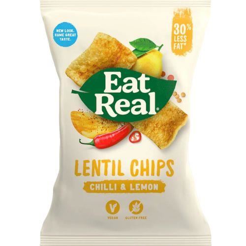 Eat Real SMALL Lentil C. Chilli & Lemon (40gx12) Perfect Chips 1 Box