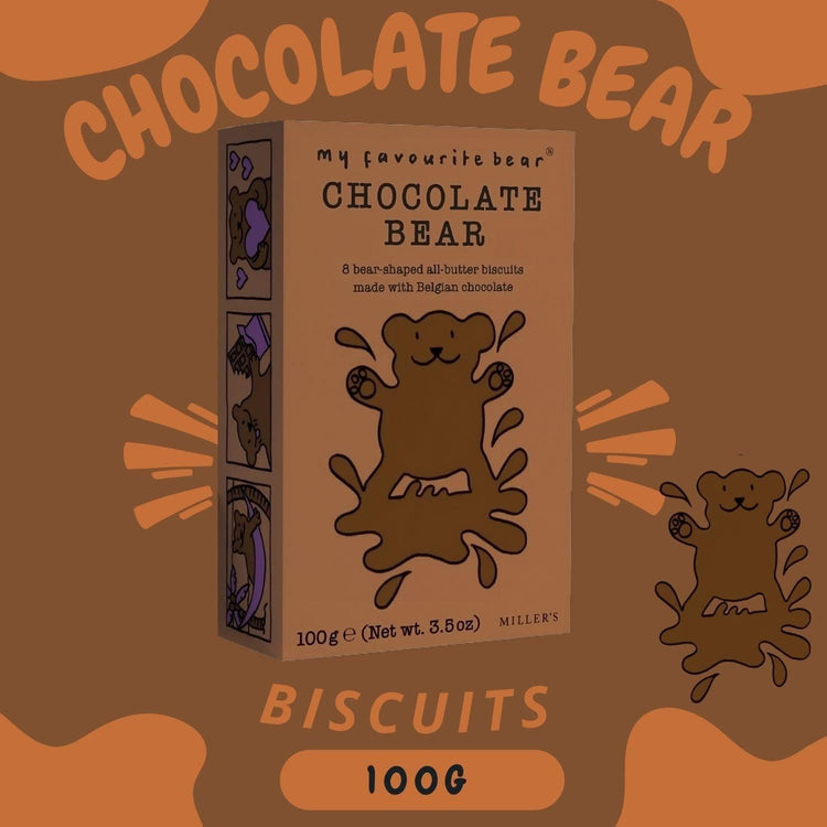 Artisan My Favourite Rich Chocolate Bear Biscuits Delicious Flavour 100g X 5