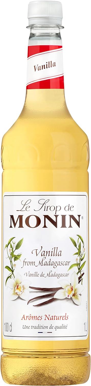 MONIN Premium Vanilla Syrup 1L Natural Flavours and Colourings 4 Packs