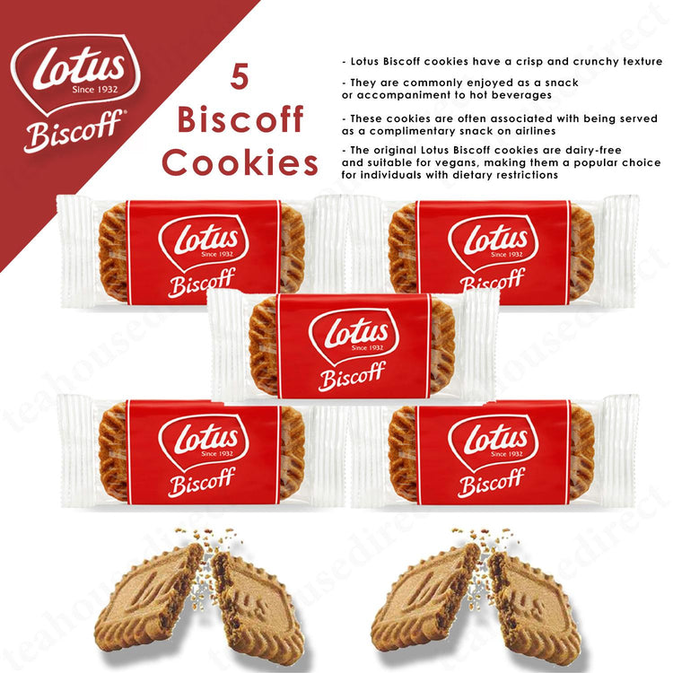 Border Biscuits - Butterscotch Crunch, Viennese Whirls, Chocolate Cookies | 5 Lotus Biscoff cookies | Twinings English Breakfast 50 Sachets | 4 Bronte Biscuits | 4 Walkers Shortbread Rounds - Gift Set
