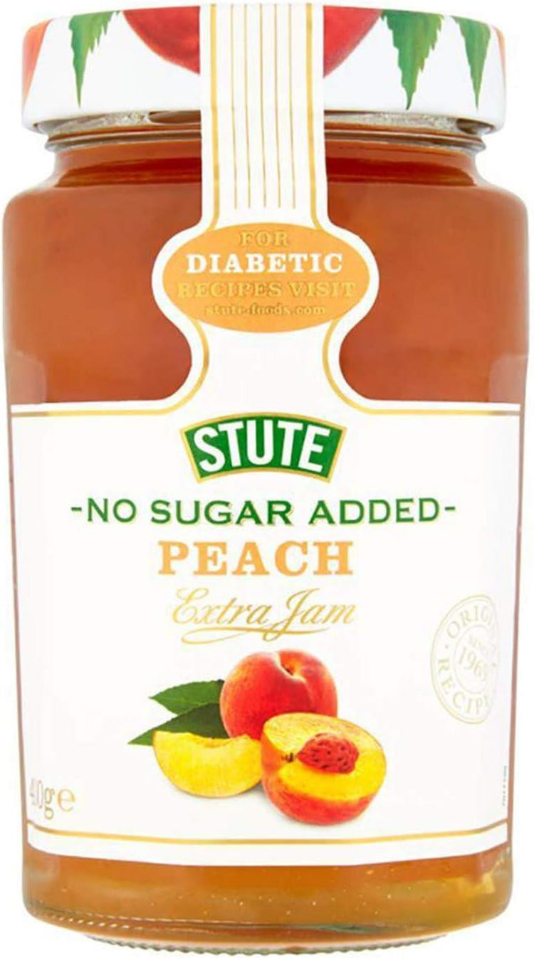 Stute Diabetic Peach Extra Jam No Sugar Added 430g X - Packs of 1-12
