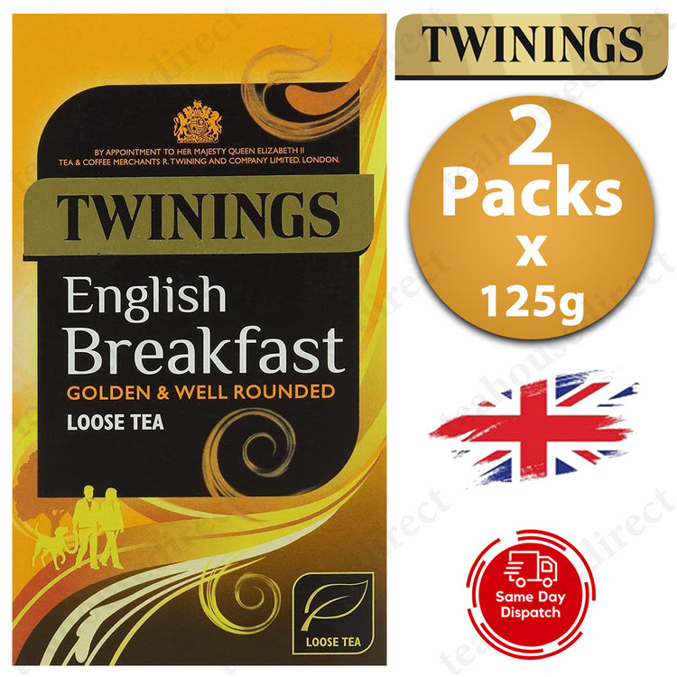 Twinings Earl Grey English Breakfast Assam Loose Leaf Tea Infusion Powder 125g