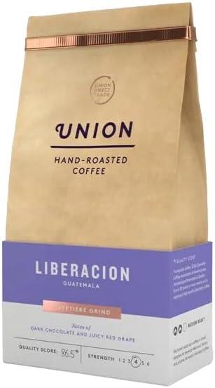 Union Hand Roasted Coffee Liberacion Guatemala Ground Coffee 200g (Pack of 4)