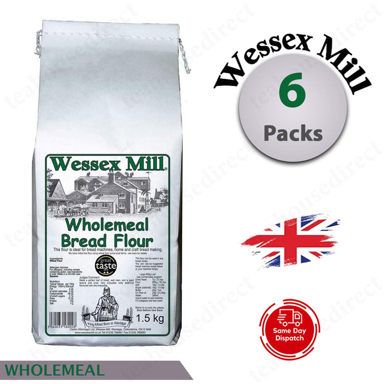 Wessex Mill Wholemeal Bread Flour 1.5kg (Pack of 6)