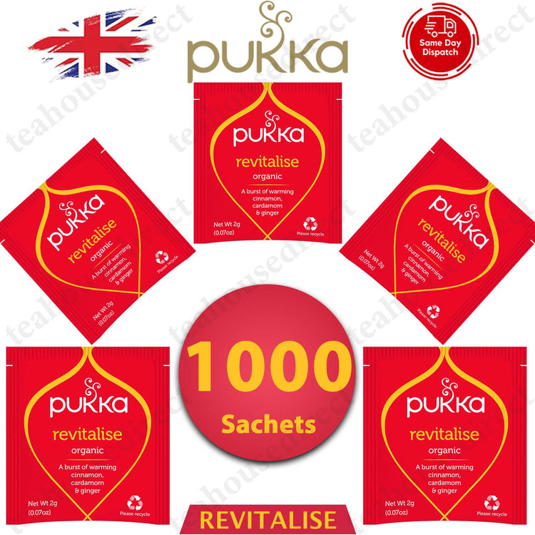 Pukka Herbal Organic Teas Tea Sachets Caffeine Free - Revitalise (1000 Sachets)