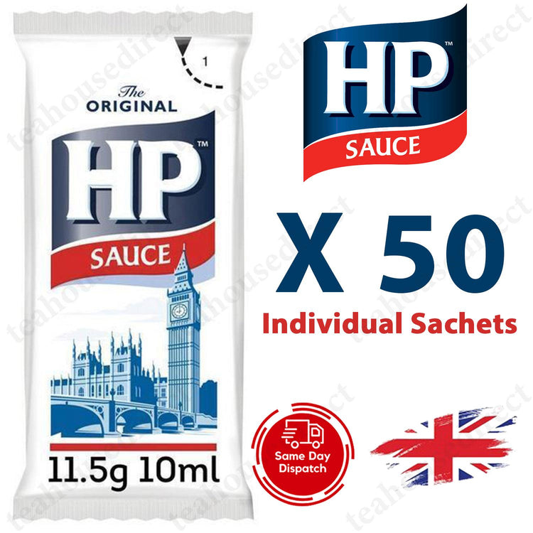 50 (1 x 50) HP Sauce Sachets 10ml Individual Single Portion