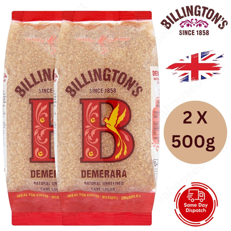 Billingtons Demerara Sugar 500 g (Packs of 2)
