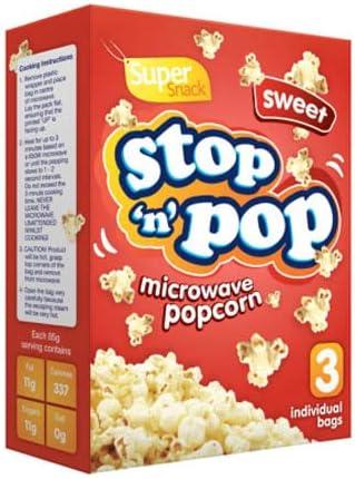 Stop 'N' Pop Sweet, Butter & Salted Super Snack Microwave Popcorn Box of 1 to 6