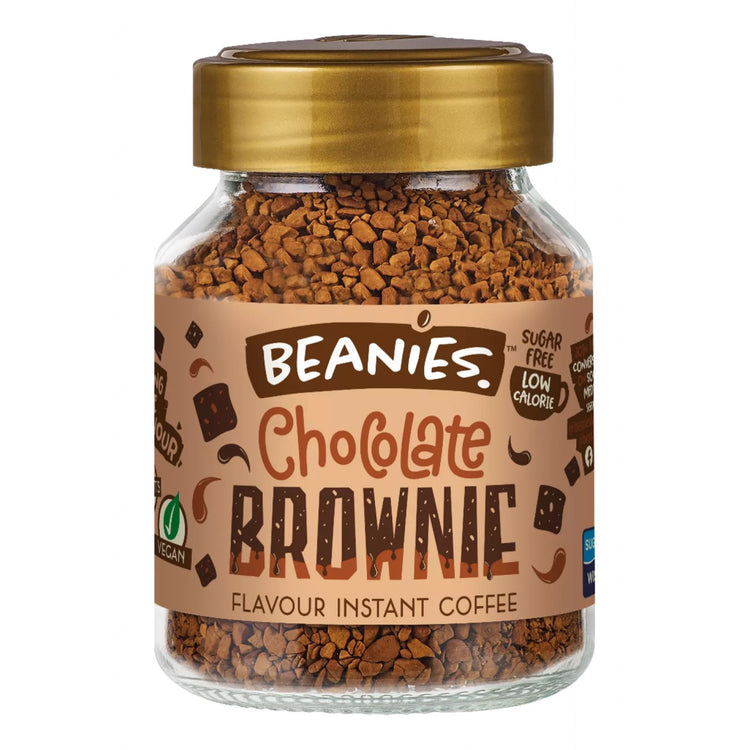 Beanies Chocolate Brownie Flavours Instant Coffee 50g Sugar Free Pack of 6