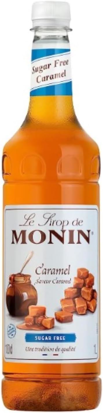 MONIN Premium Caramel Sugar Free Syrup 1L Sugar-Free Coffee Syrup 3 Packs