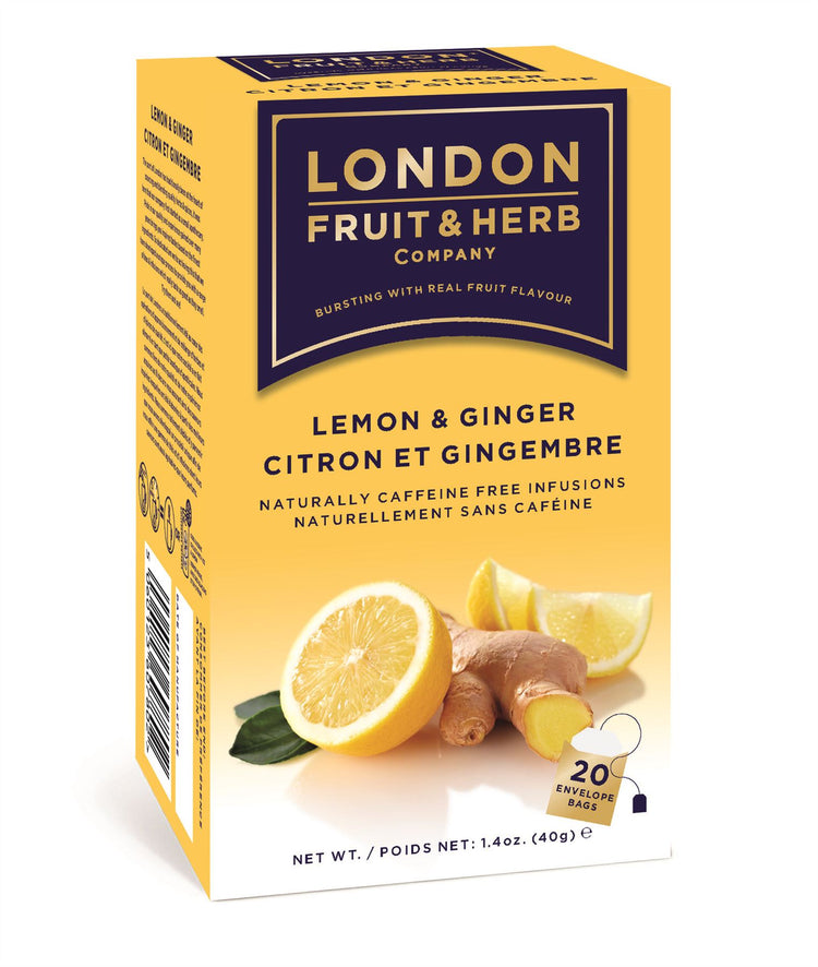 London Fruit & Herb Herbal Teas Tea Sachets - Lemon & Ginger Flavour Box 1-6
