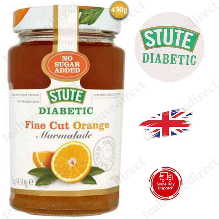 Diabetic Stute No Sugar Added Fine Cut Marmalade 430g, 1 to 6 Packs