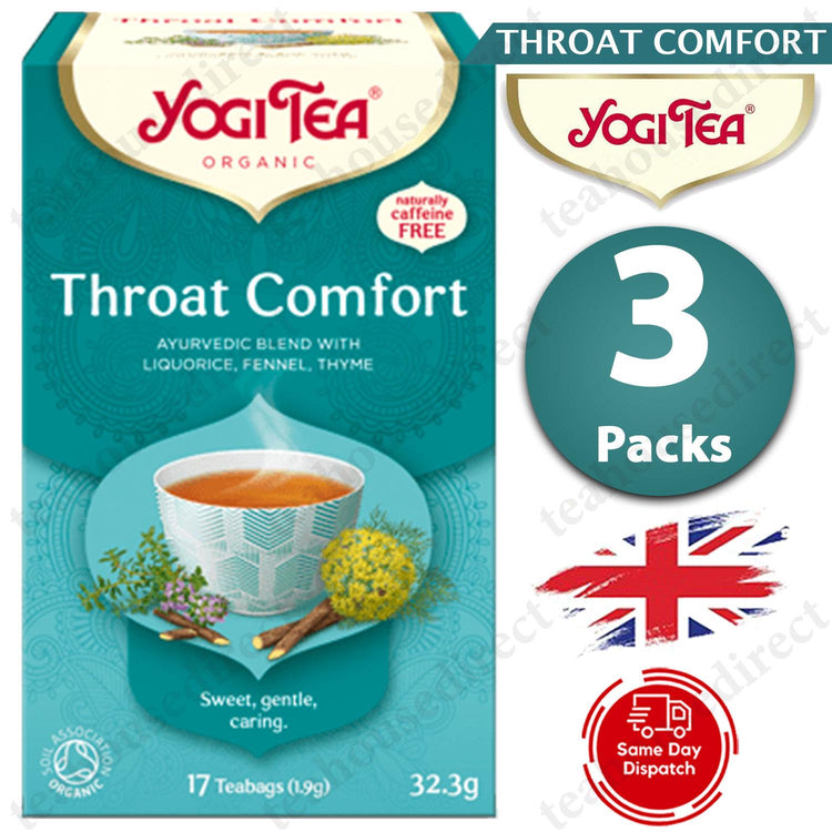 3X Yogi Ayurvedic Herbal Organic Teas Tea Sachets - Throat Comfort
