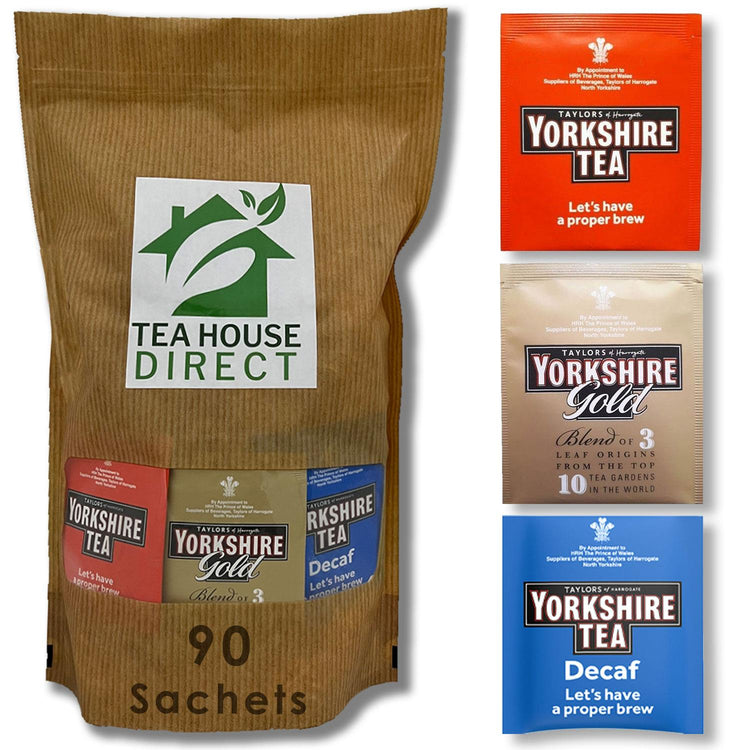 Yorkshire Tea, Gold Blend & Decaf Full Bodied Flavour Mix Black Tea 90 Sachets